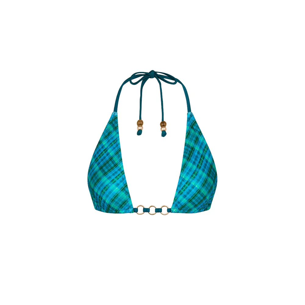 Kulani Kinis Trio Ring Triangle Bikini Top - Tropic Dip - Image 4
