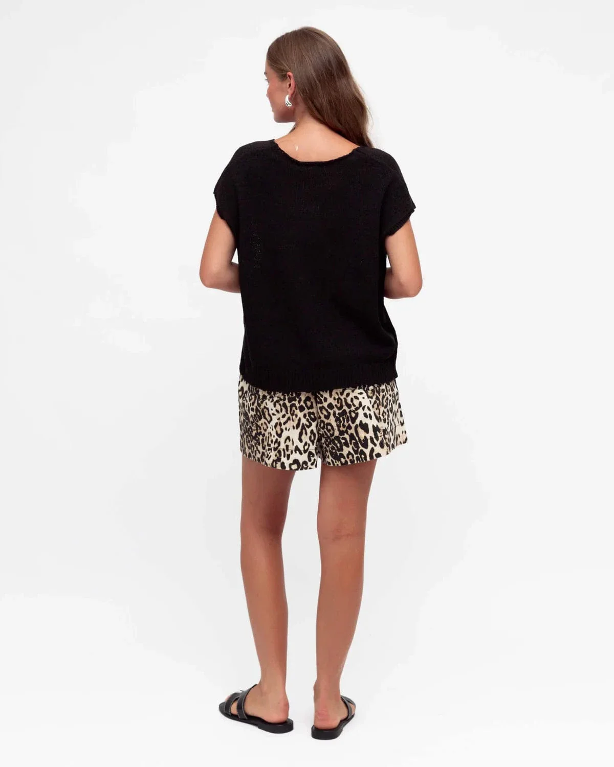 Label of Love Cream Leopard High Waist Shorts - Image 4