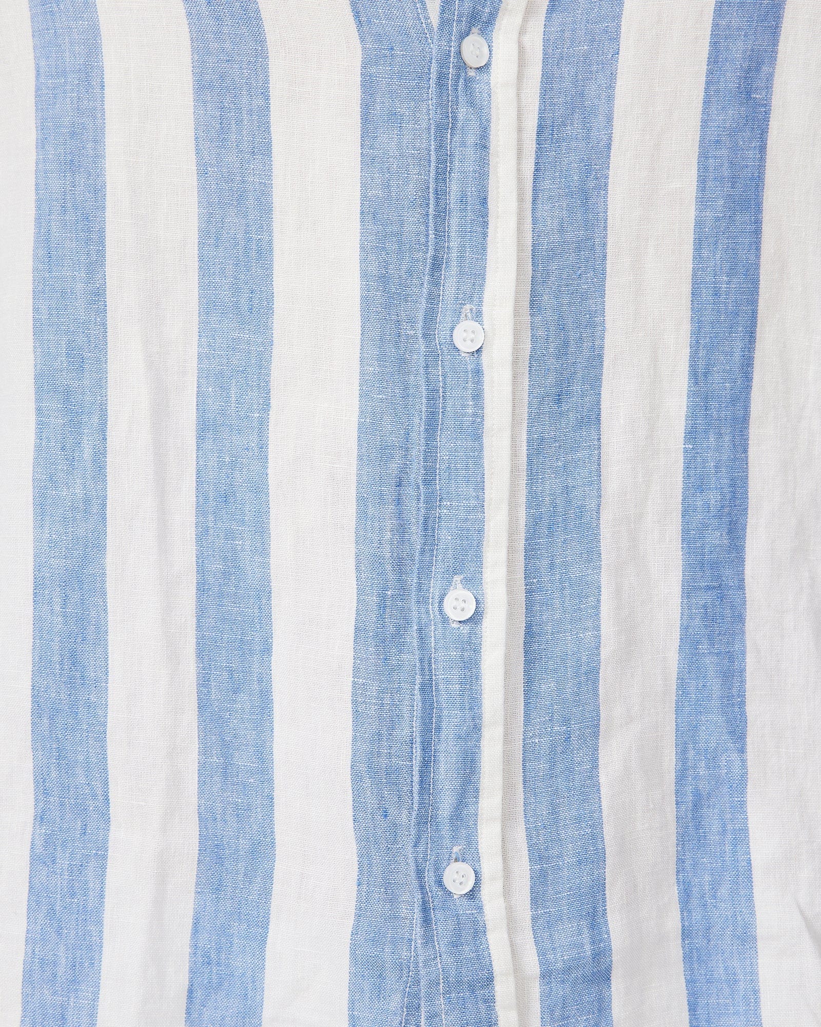 Linen Long Sleeve Shirt - Blue Stripe - Image 5