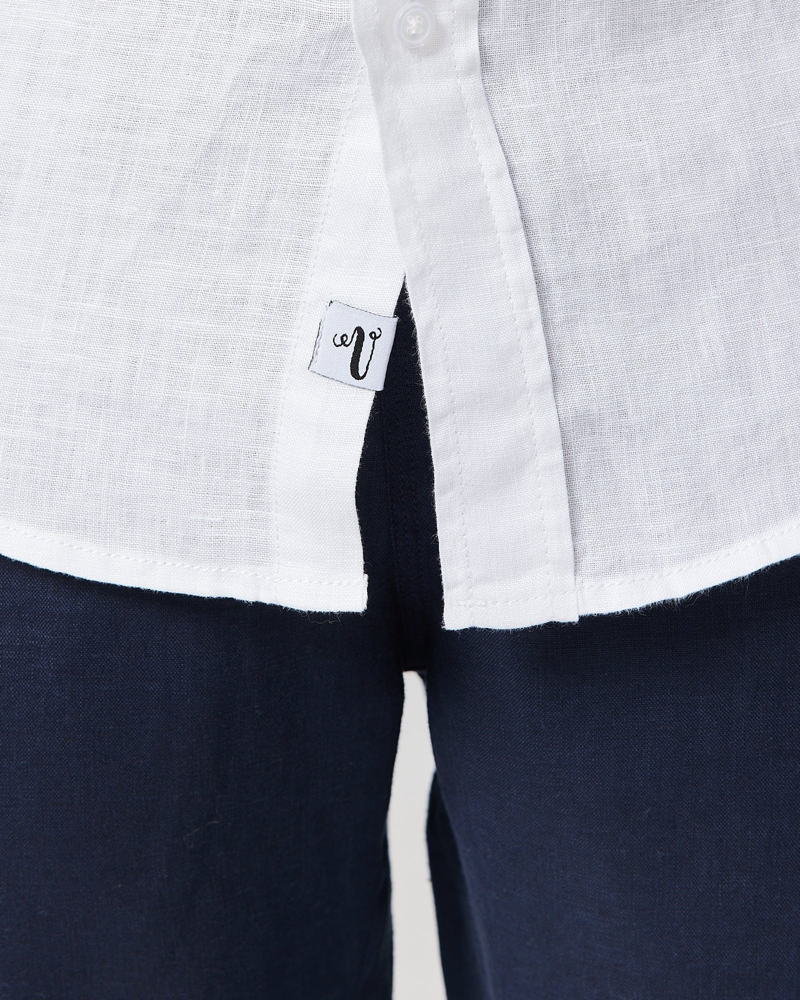 Linen Short Sleeve Shirt - White - Image 5