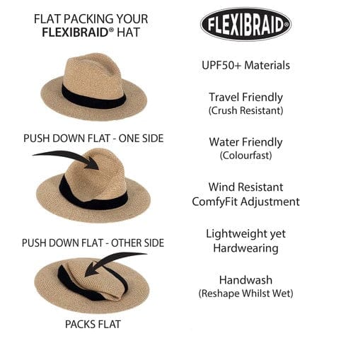 Malibu Flexibraid Fedora - Mixed Camel - Image 4