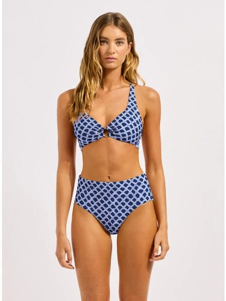 Seafolly Marseille Multi Fit Longline Tri Bra - Blue Indigo