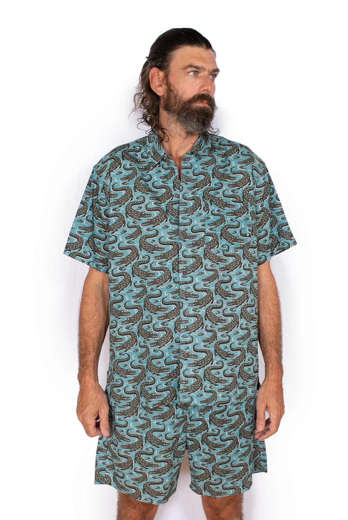 OM Designs Men's Cotton Shorts - Blue Crocs*