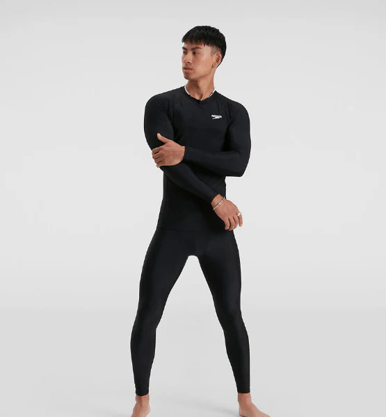 Speedo Mens Long Sleeve Rash Top - Black - Image 2