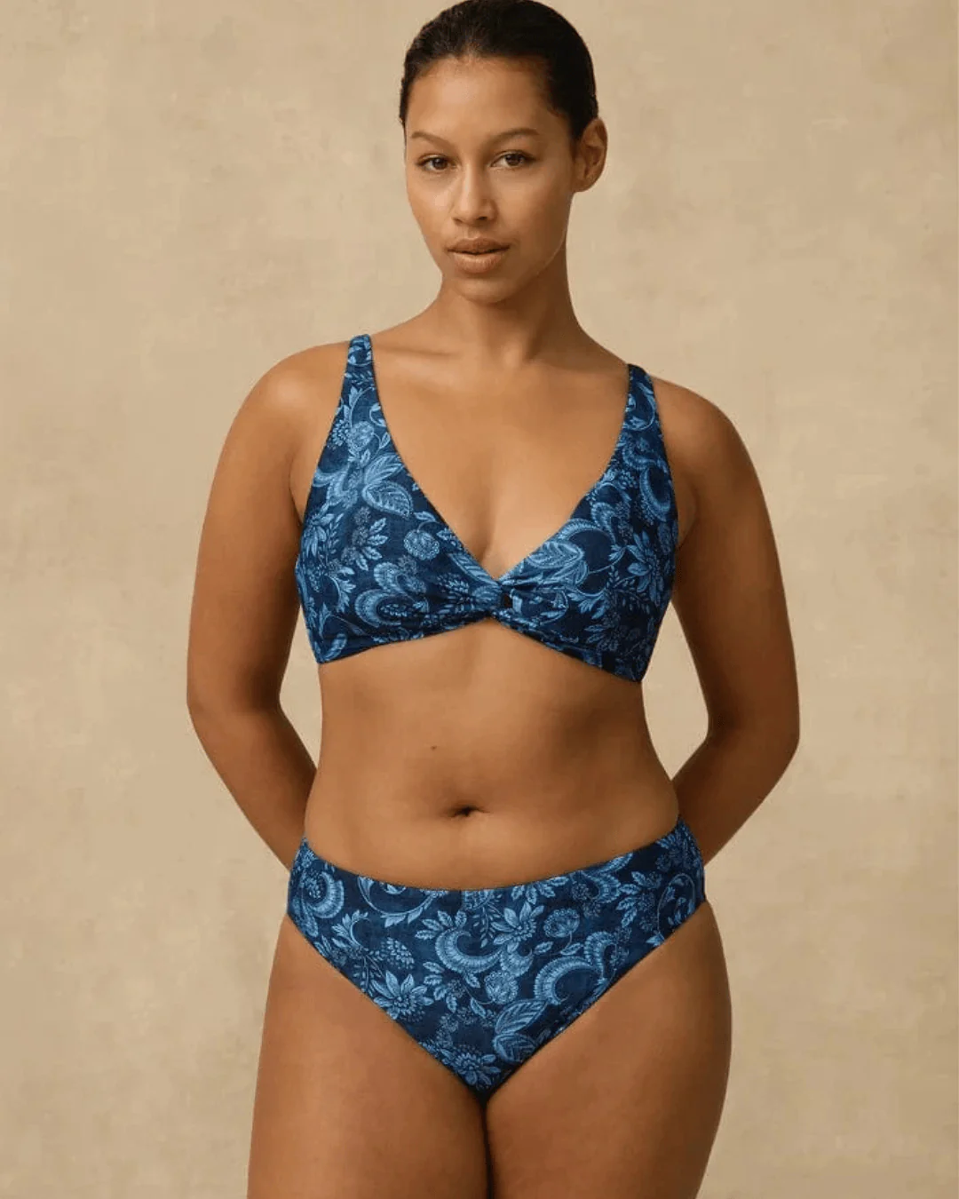 Monte & Lou Taylor Multi Fit Twist Crop & Mid Rise Pant Bikini Set