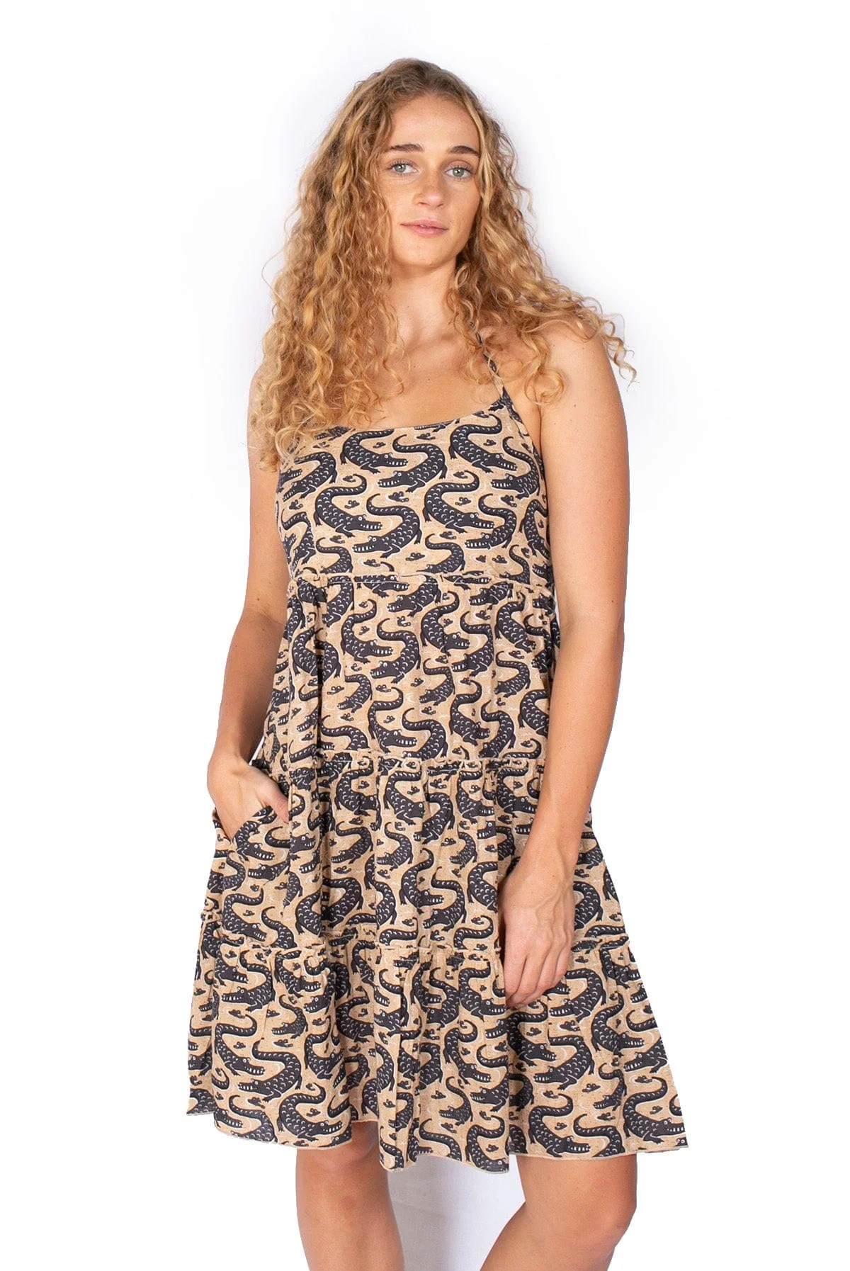 OM Designs Sandra Dress - Beige Crocs
