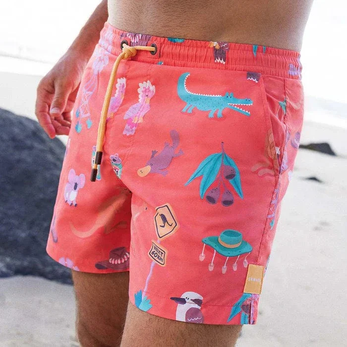Outback Jack Mens Swim Shorts  -Rust