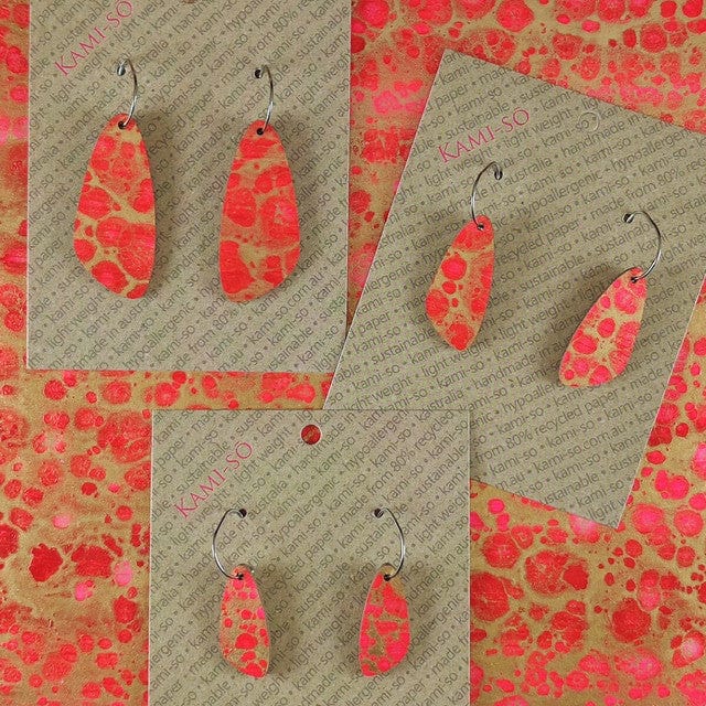 Oval Recycled Paper Earrings - Medium - Image 12