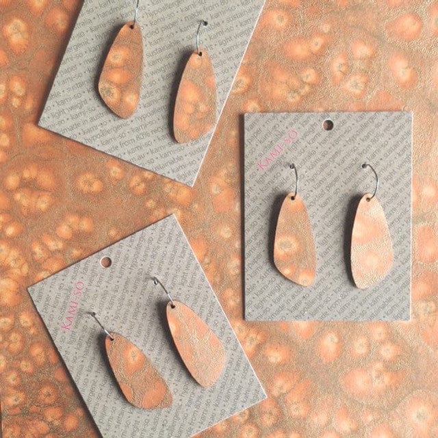 Oval Recycled Paper Earrings - Medium - Image 2
