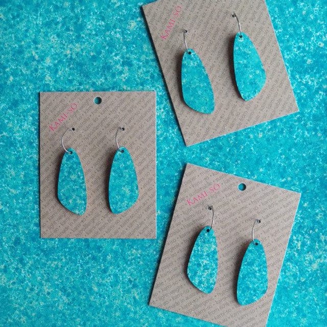Oval Recycled Paper Earrings - Medium - Image 7