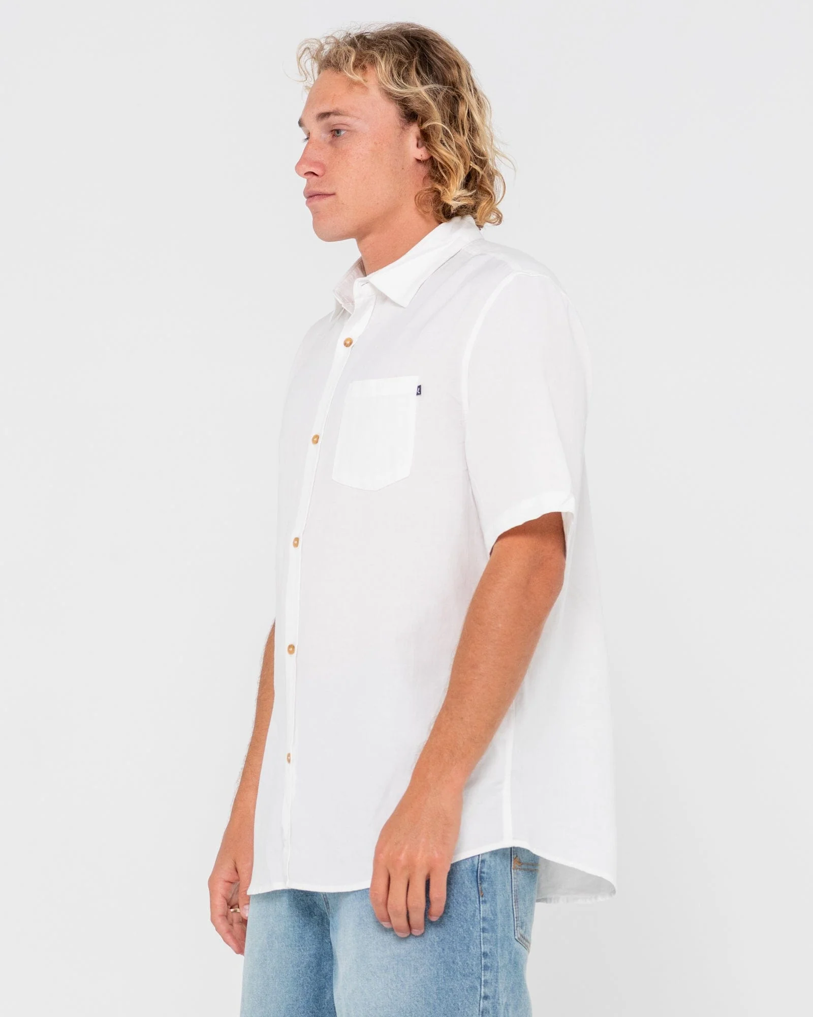 Overtone Short Sleeve Linen Shirt - Image 10