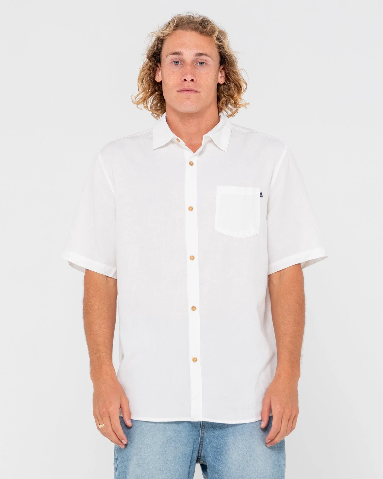 Overtone Short Sleeve Linen Shirt - Image 4