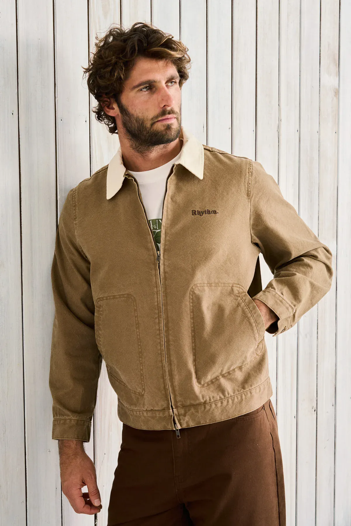 Rhythm Cultivation Canvas Jacket - Camel - Image 3