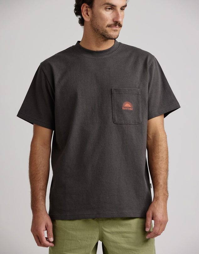 Rhythm Heavy Vintage Pocket Emblem SS T-Shirt - Charcoal