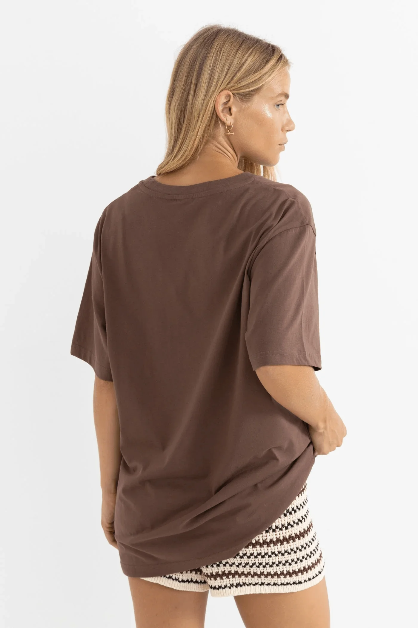 Rhythm Kai Oversized T-Shirt - Chocolate - Image 3