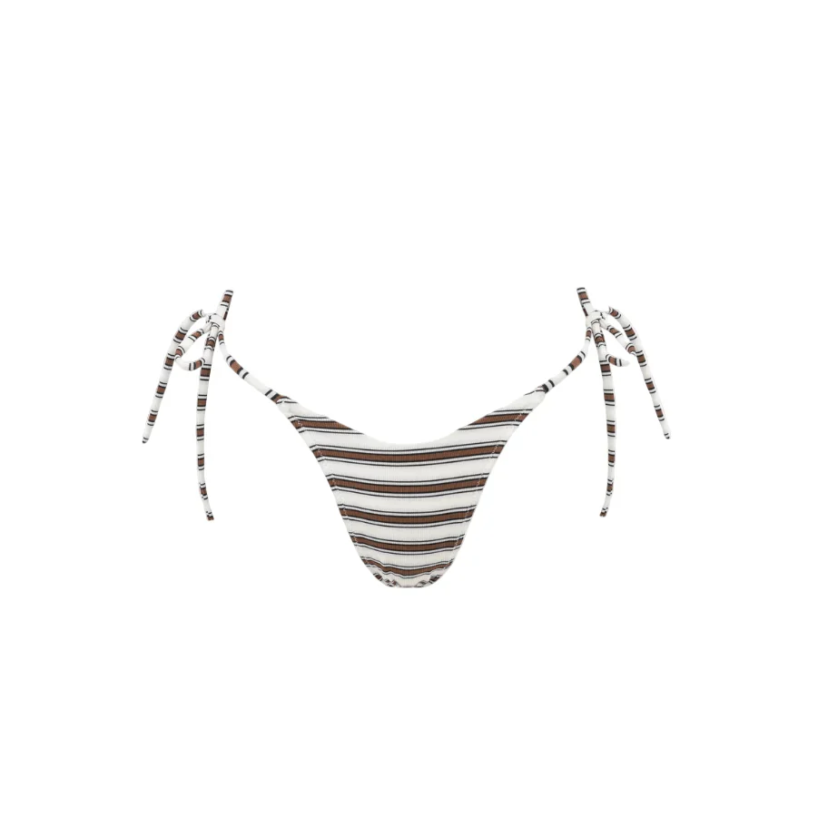 Rhythm Tami Stripe Tie Side Hi Cut Pant- Chocolate