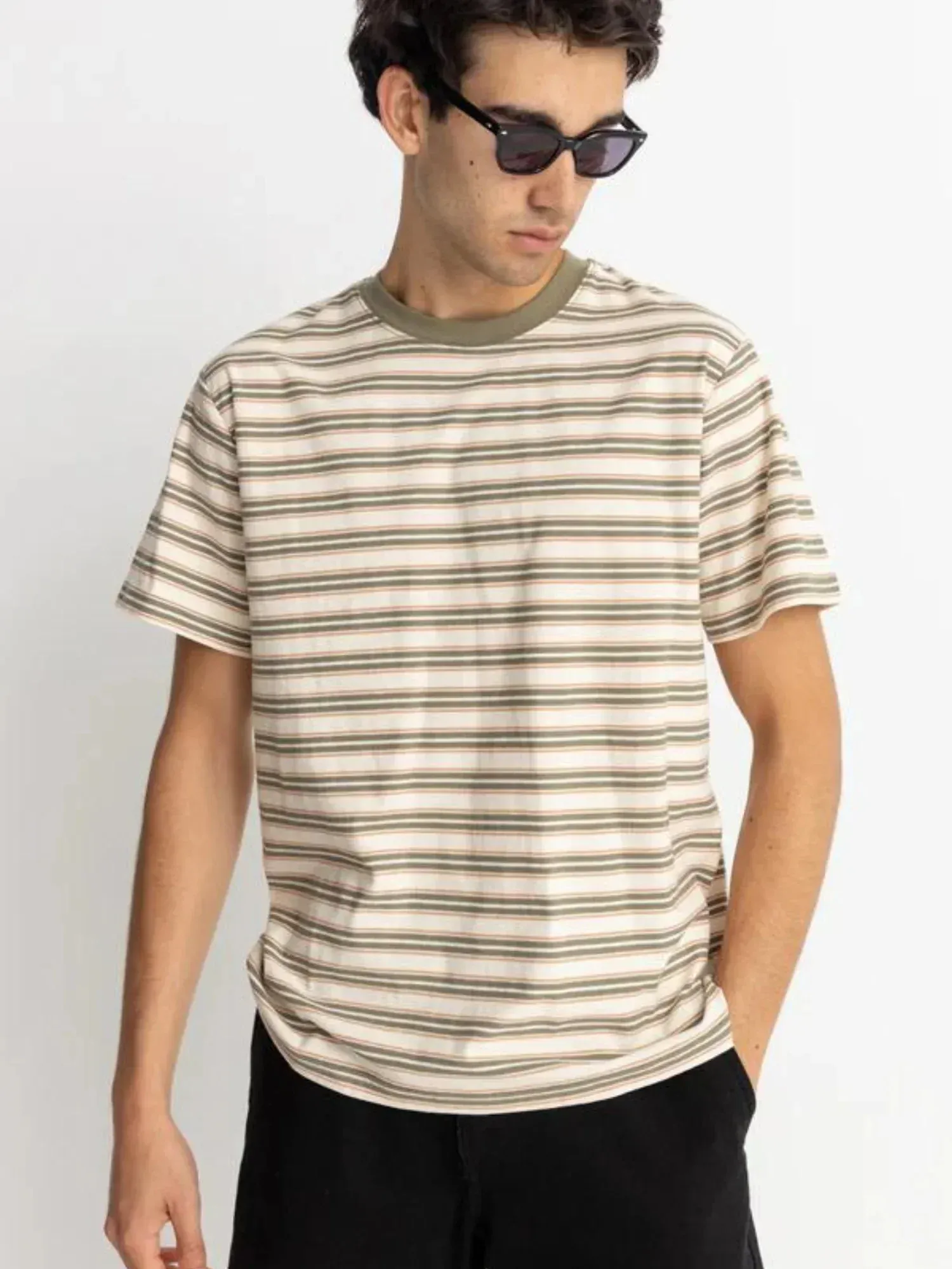 Rhythm Vintage Stripe SS T-Shirt - Natural