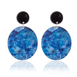 Sia Round Marbled Resin Earrings