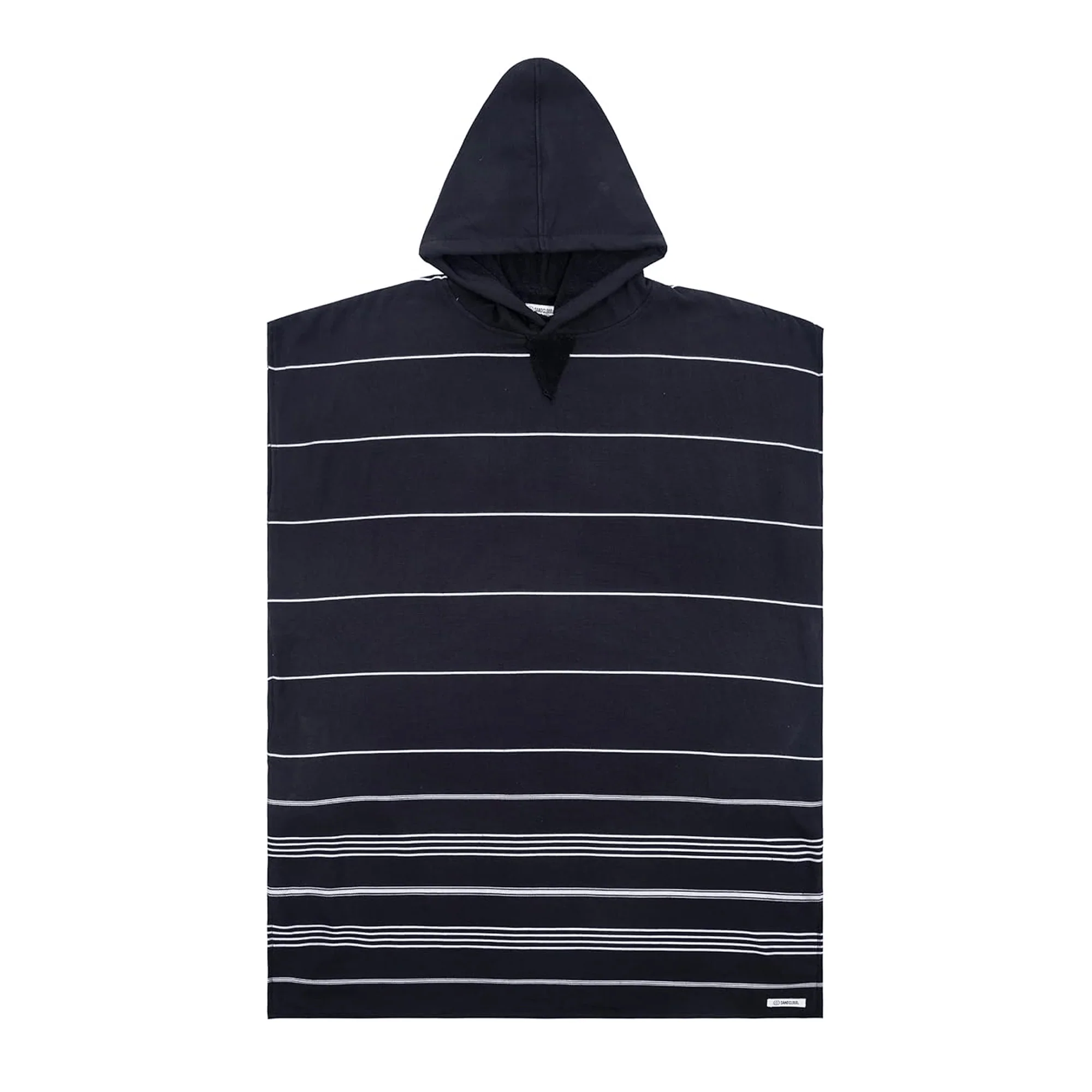 Sand Cloud Classic Stripe Hooded Poncho Beach Towell -Black