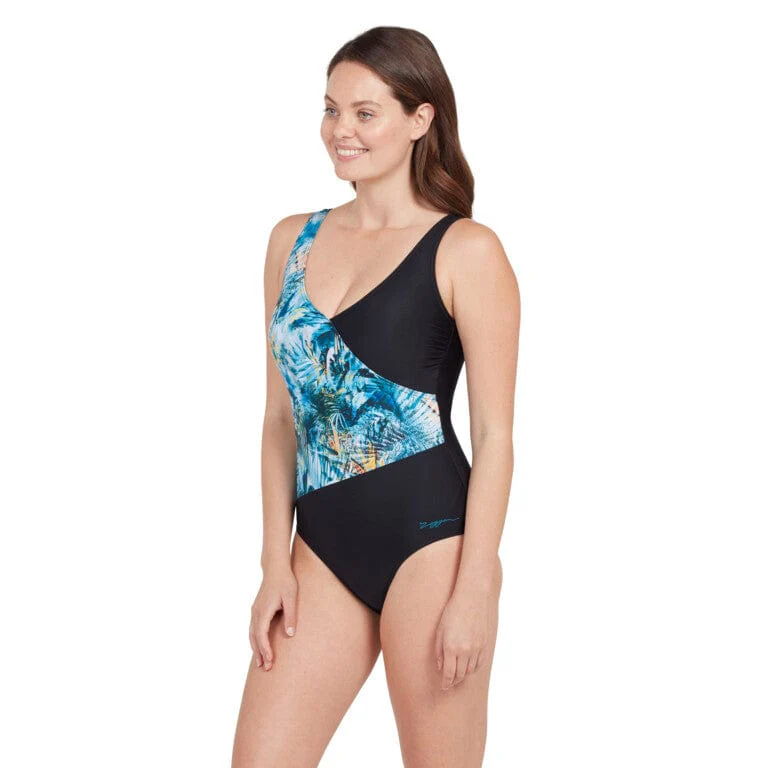 Zoggs Sea Dreamer Front Crossover V Back One Piece