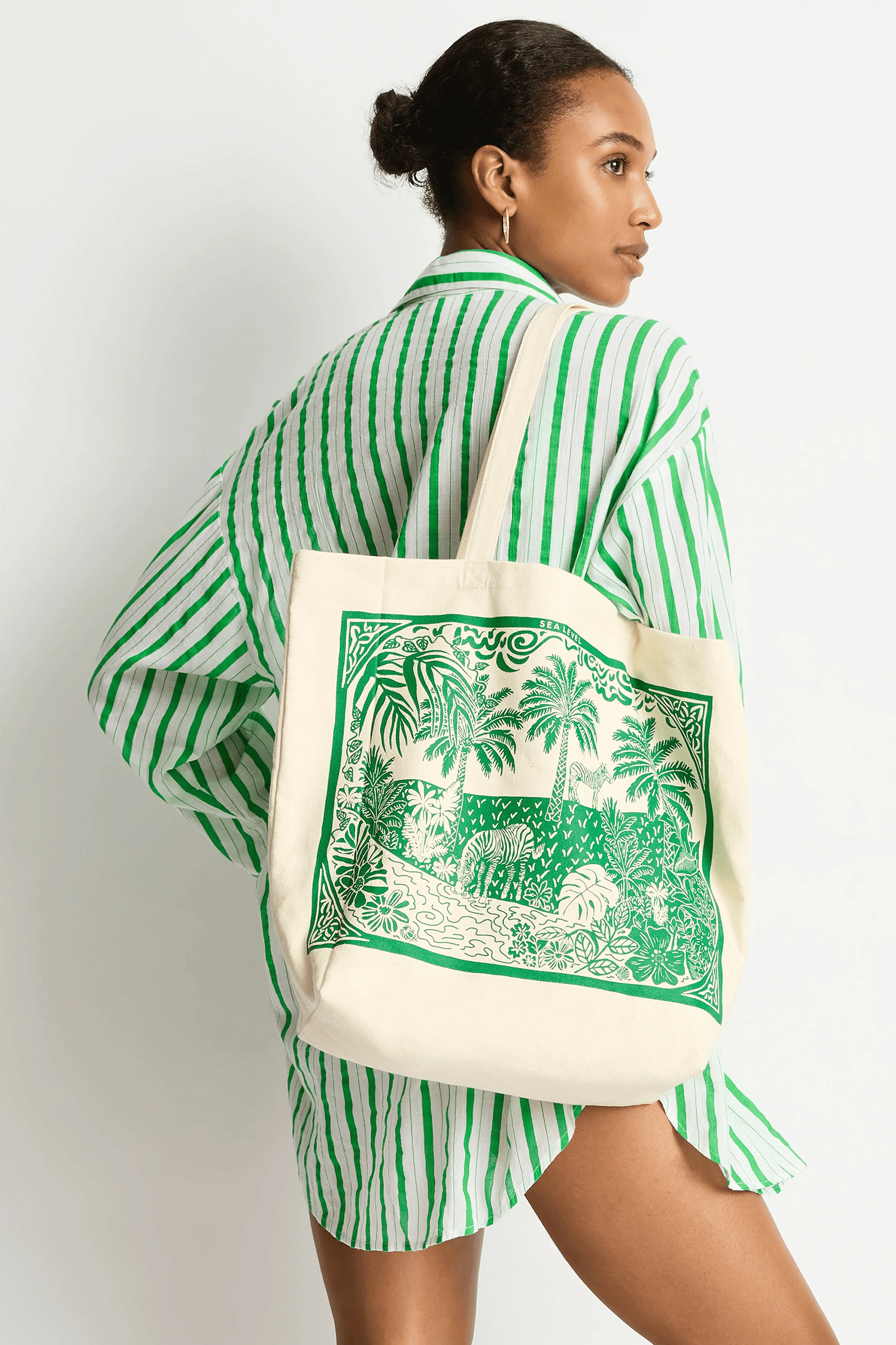 Sea Level Jungle Beach Tote Bag - Kelly Green