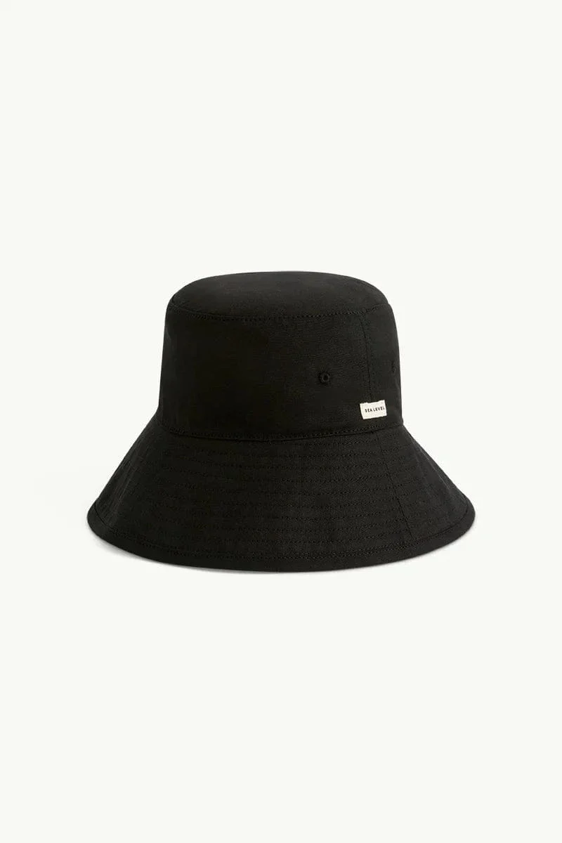 Sea Level Canvas Bucket Hat - Black
