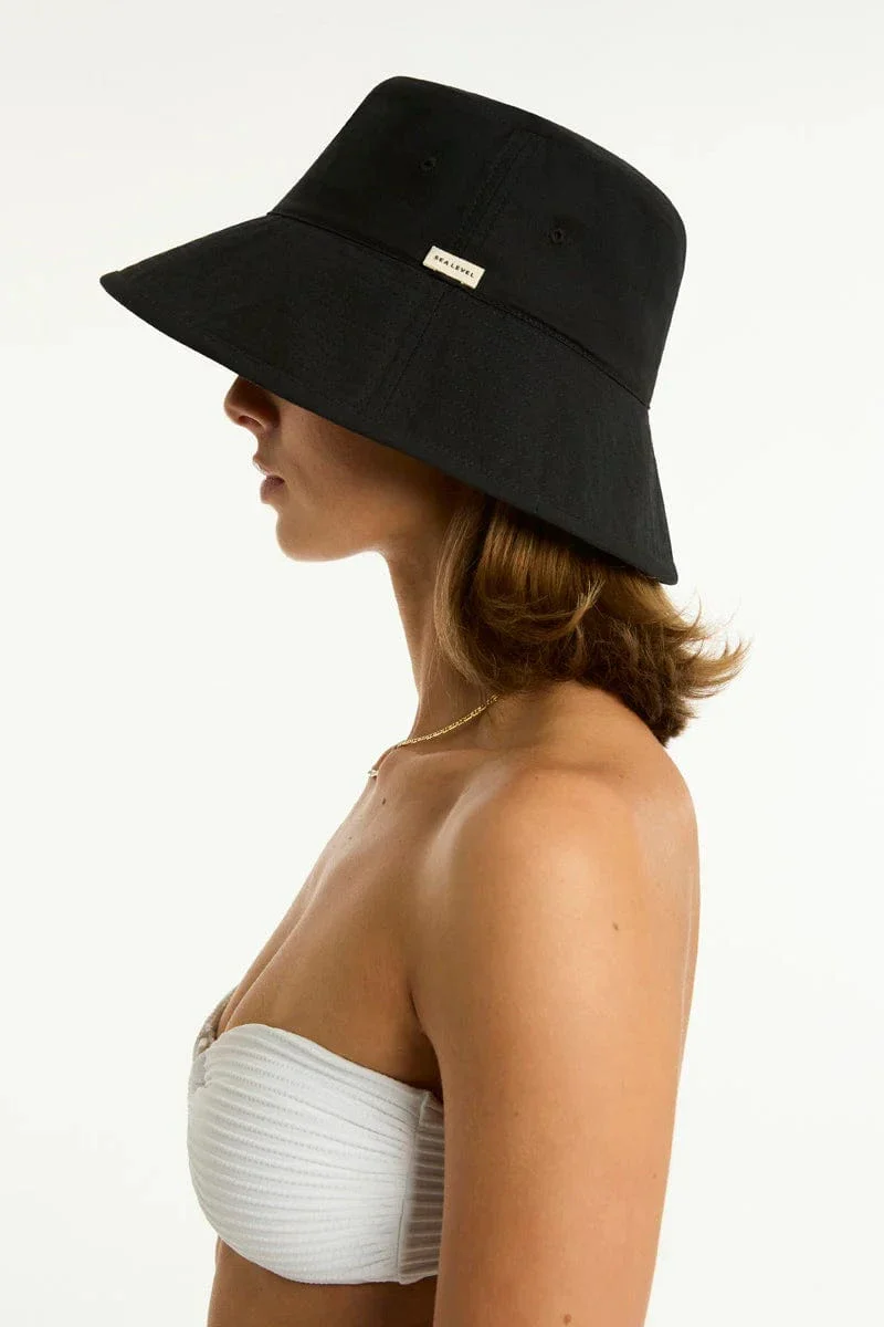 Sea Level Canvas Bucket Hat - Black - Image 3