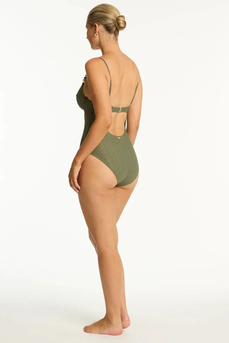 Sea Level Caracus Balconette Bra One Piece - Khaki - Image 2