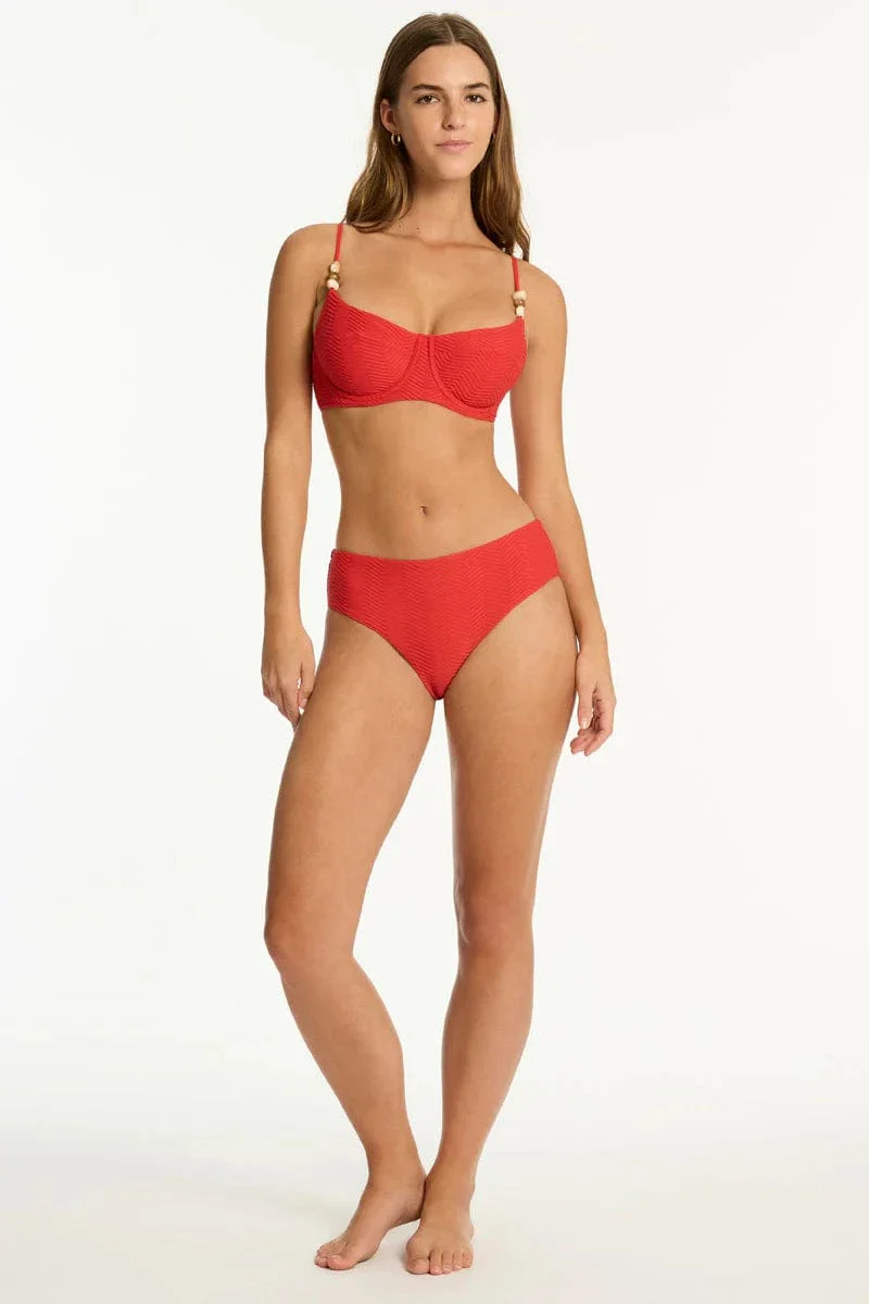 Sea Level Caracus Mid Bikini Pant - Spice Red