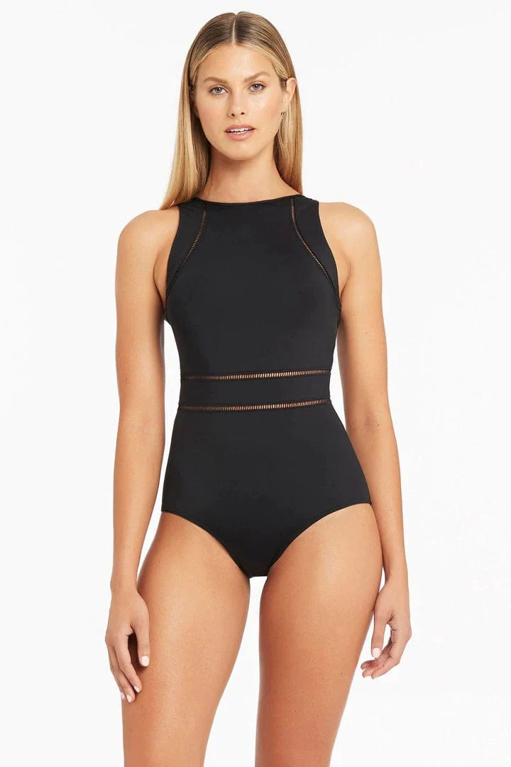 Sea Level Essentials High Neck Multifit One Piece - Black