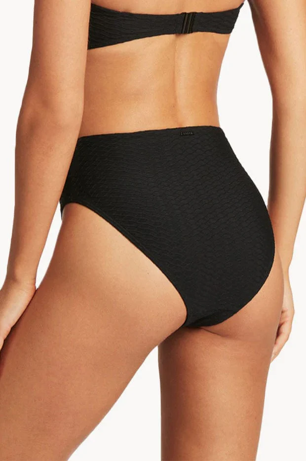 Sea Level Honeycomb High Waist Pant - Black - Image 6