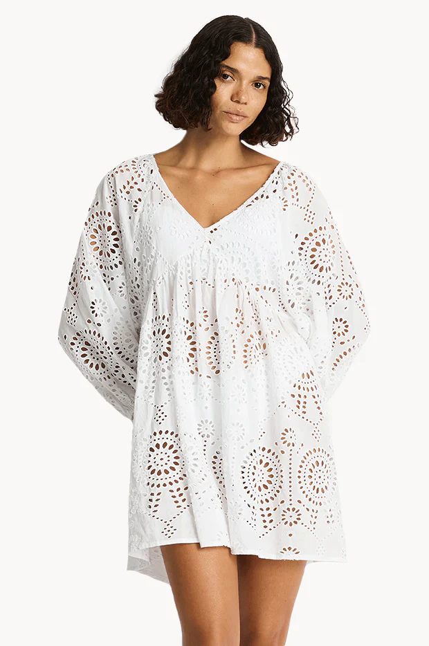 Sea Level Ibiza Boho Short Dress - White