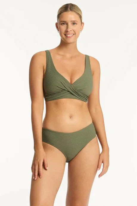 Sea Level Spinnaker Mid Bikini Pant - Khaki