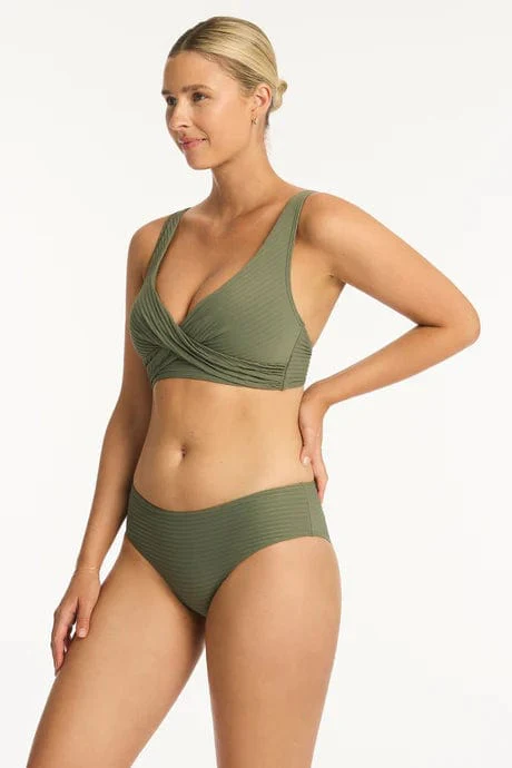 Sea Level Spinnaker Mid Bikini Pant - Khaki - Image 4