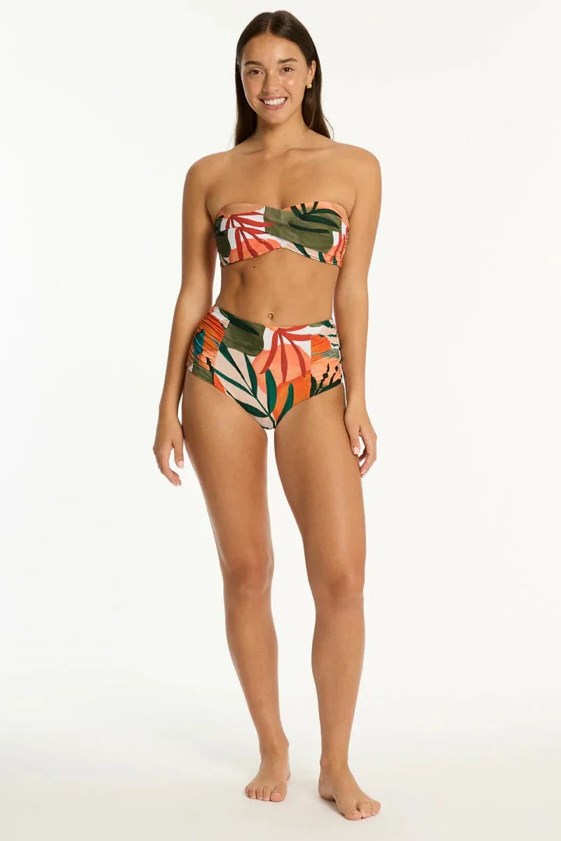 Sea Level Tropaluxe Twist Bandeau - Khaki