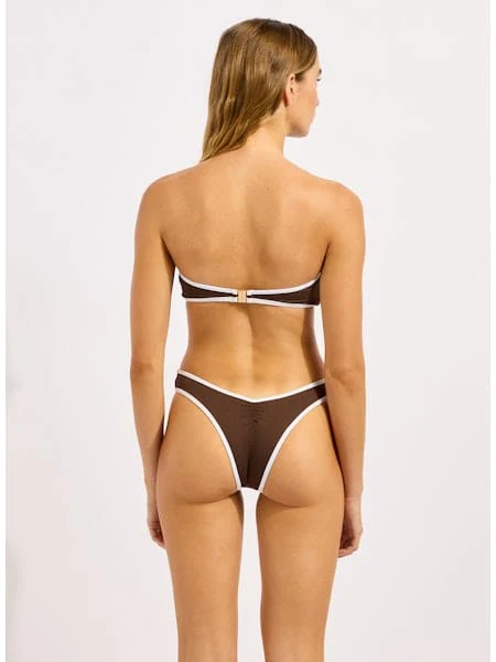 Seafolly Beach Bound Scoop High Cut Rio - Dark Chocolate - Image 2