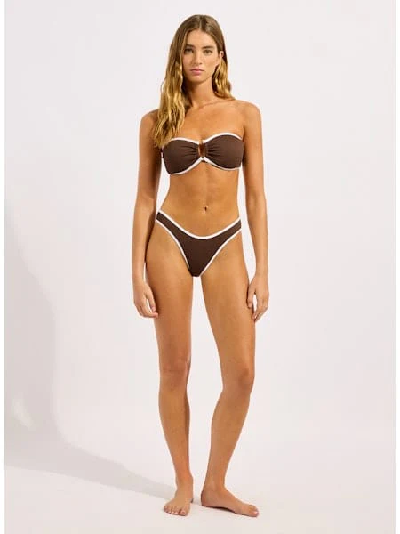 Seafolly Beach Bound Scoop High Cut Rio - Dark Chocolate - Image 4