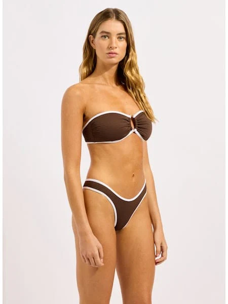 Seafolly Beach Bound Scoop High Cut Rio - Dark Chocolate - Image 5