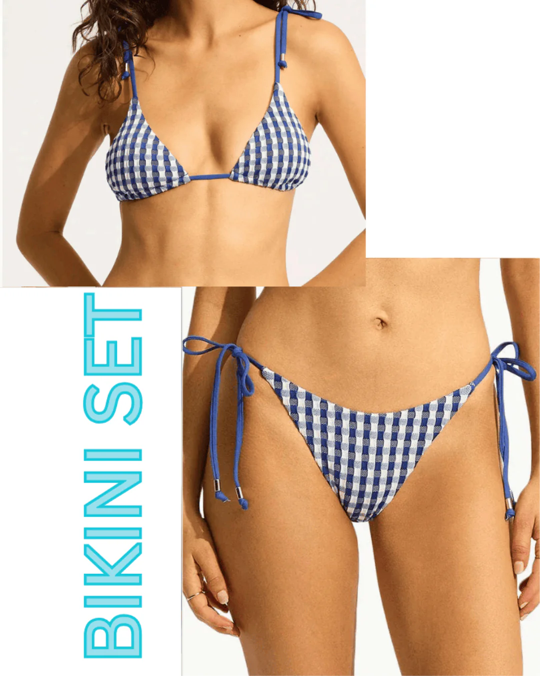 Seafolly Bella Slide Triangle Bikini Top & Tie Side Rio Pant Bikini Set - Ultramarine