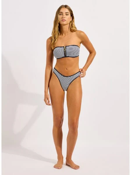 Seafolly Clubhouse Zip Front Bandeau - Black - Image 3