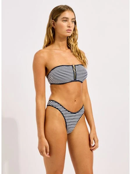 Seafolly Clubhouse Zip Front Bandeau - Black - Image 4