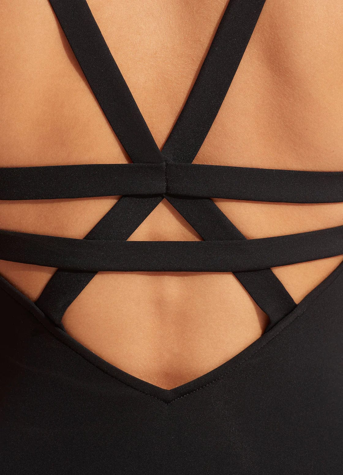 Seafolly Collective Deep V One Piece - Black - Image 3