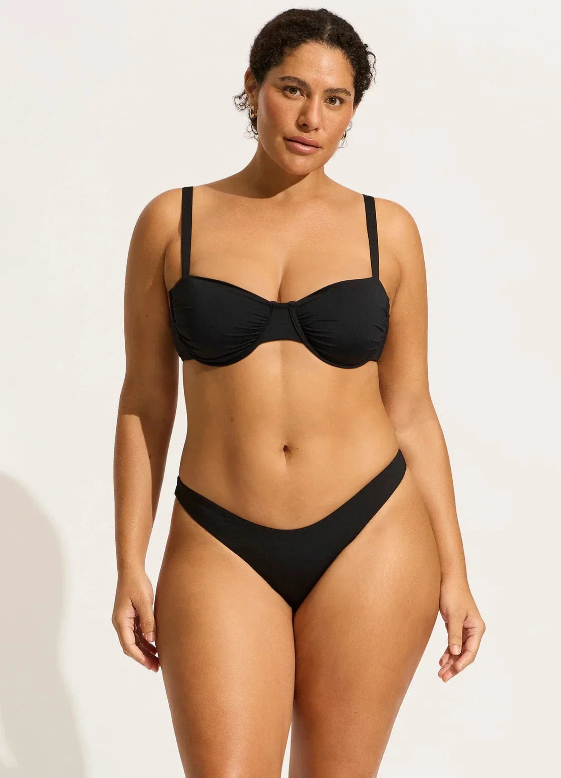 Seafolly Collective Ruched Underwire Bikini Top - Black - Image 7
