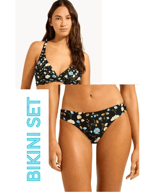 Seafolly Modern Romance Wrap Front F Cup Bra & Hipster Pant Bikini Set