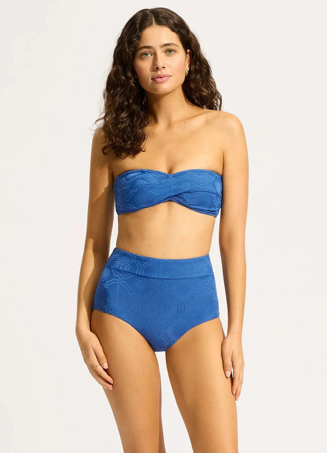 Seafolly Oasis Twist Bandeau Bikini Top - Ultramarine - Image 5
