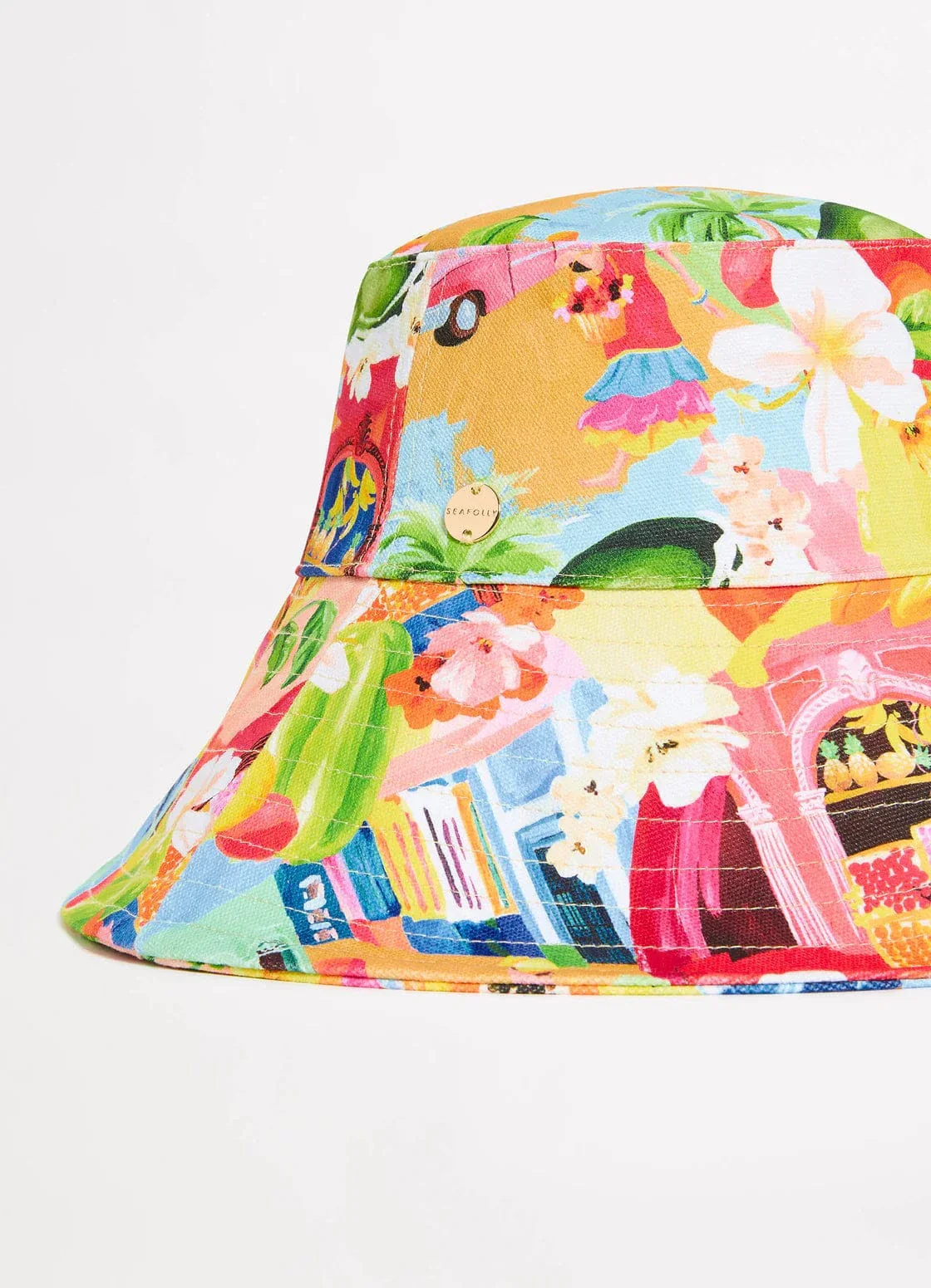 Seafolly Cuba Oversized Bucket Hat - Turquoise - Image 3