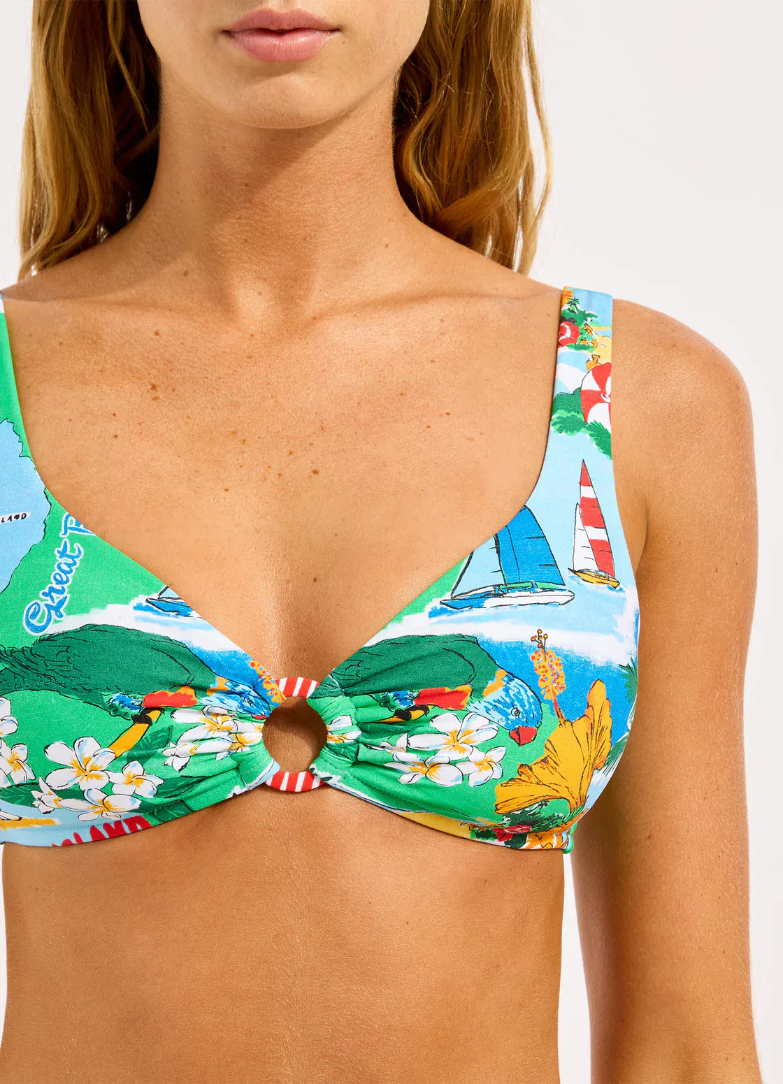 Seafolly Viva Vacation Ring Front Tank - Powder Blue - Image 5