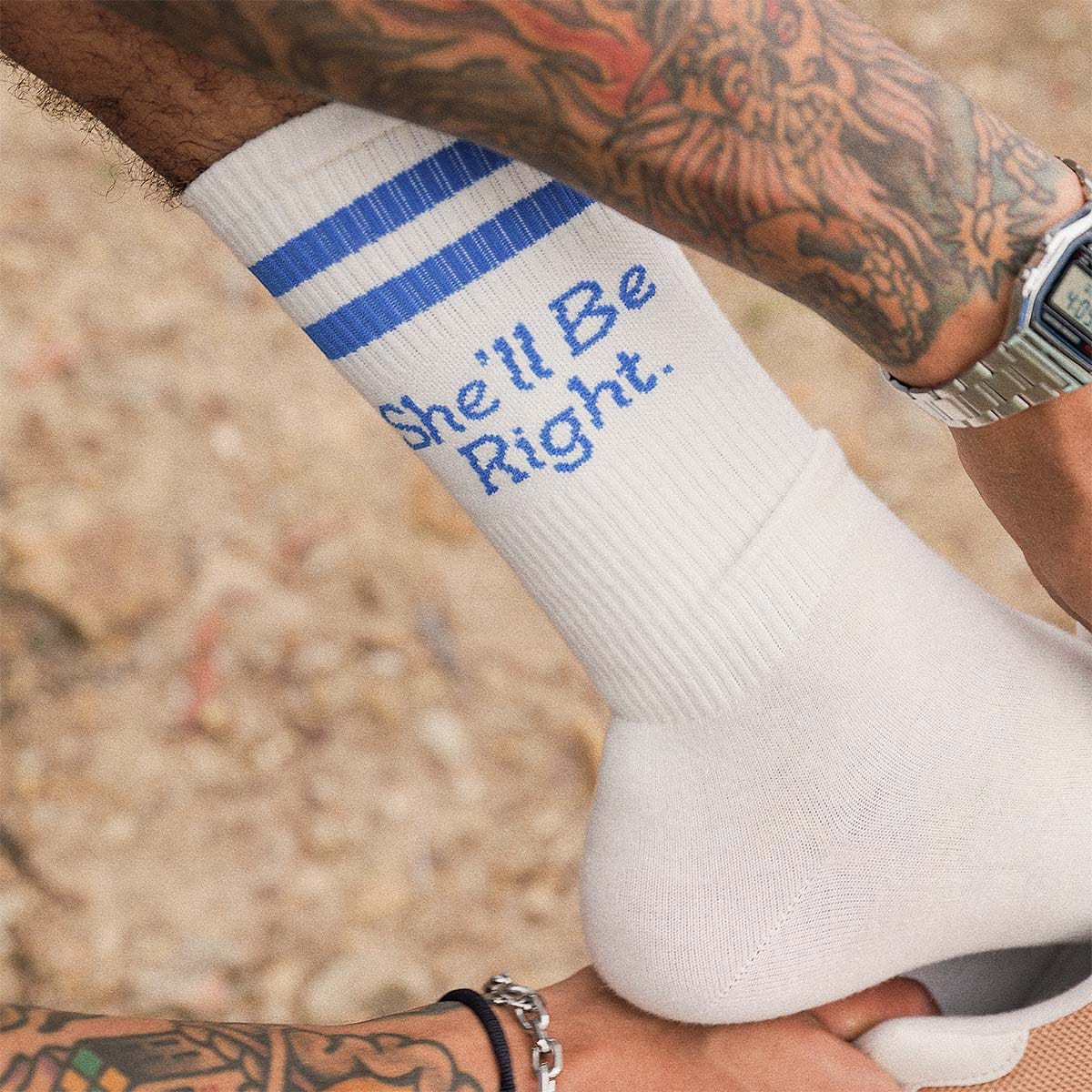 She'll Be Right Socks - White - Image 2
