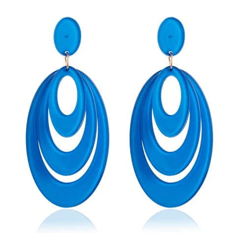 Sia Large Oval Resin Earrings - Image 2