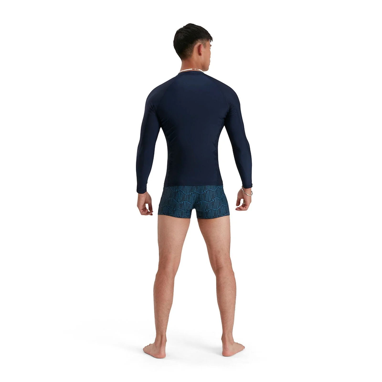 Speedo Mens Ls Rash Top - True Navy/White - Image 2